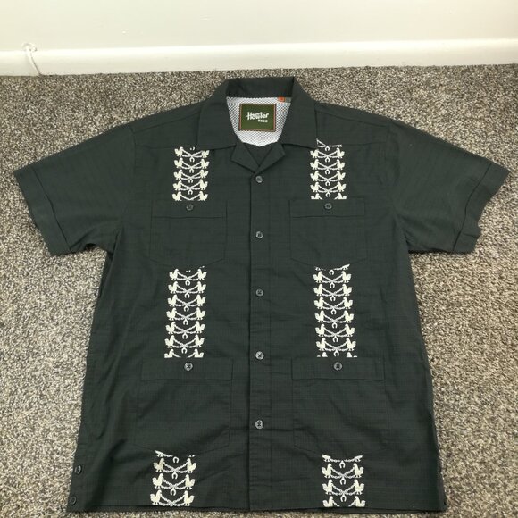 Howler Brothers Other - Howler Bros Shirt Guayabera Mariachi Rooster SS Button Up Black Mens Medium